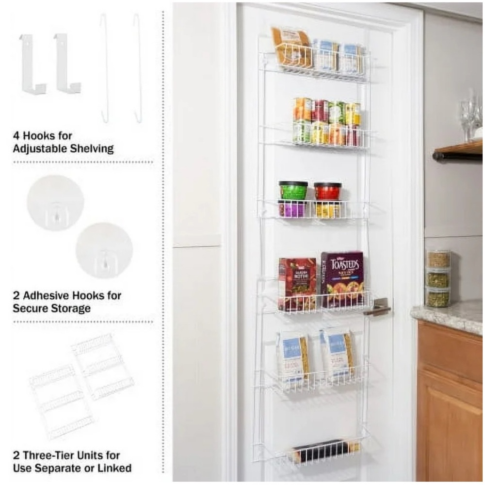Over-the-Door White Storage Rack - Picture 1 of 5